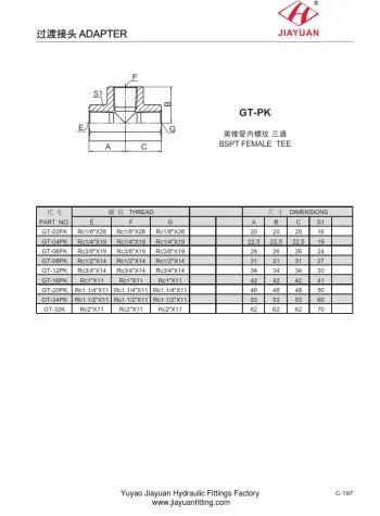 BSPT weibliches T-Stück